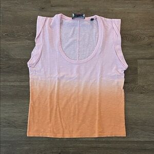 Veronica Beard Pink and Orange Ombre Muscle Tee